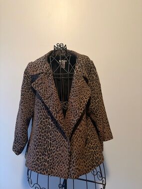 Harold's Leopard Print Pea Coat - Brown/Black